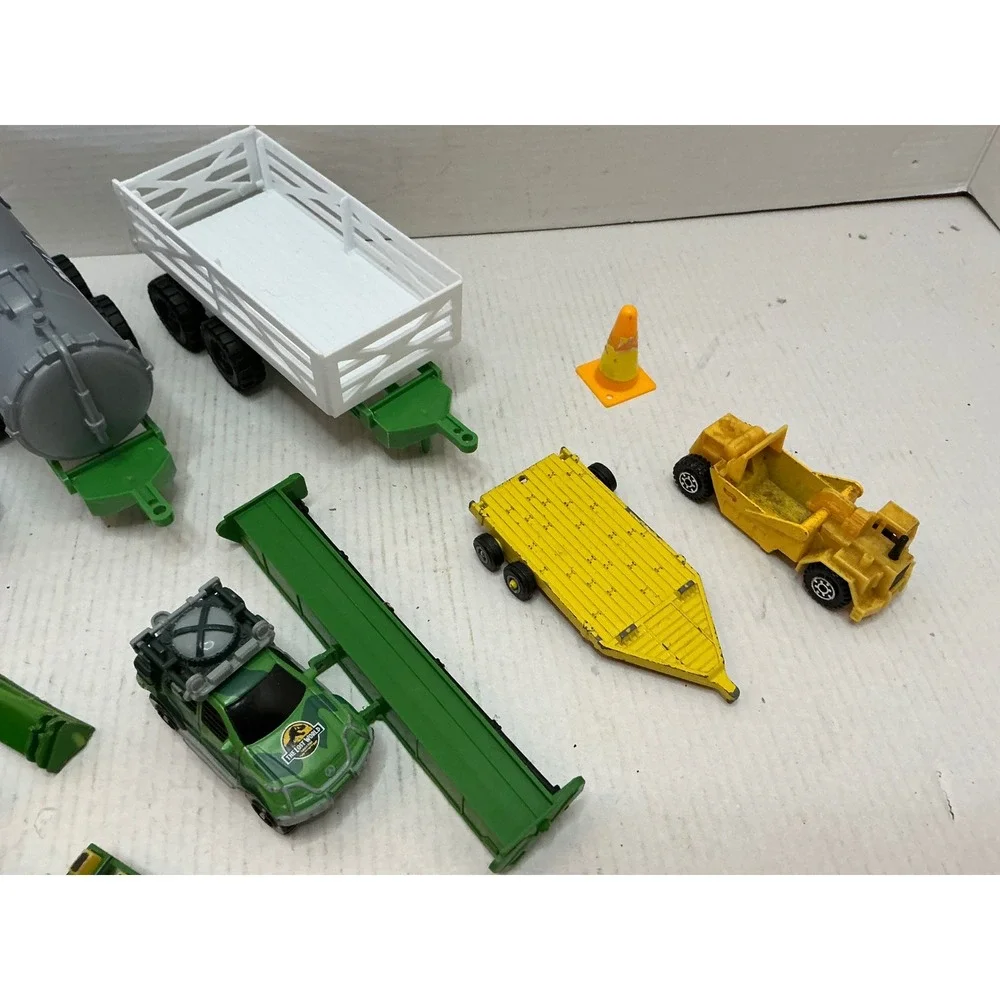 Vintage Toy Vehicle Lot Farm Tractors Trailers Construction Equipment 15+ Pieces